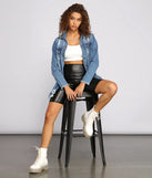 Casual Vibes Destructed Denim Shacket