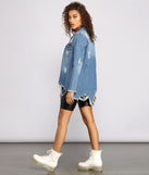 Casual Vibes Destructed Denim Shacket