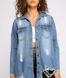 Casual Vibes Destructed Denim Shacket