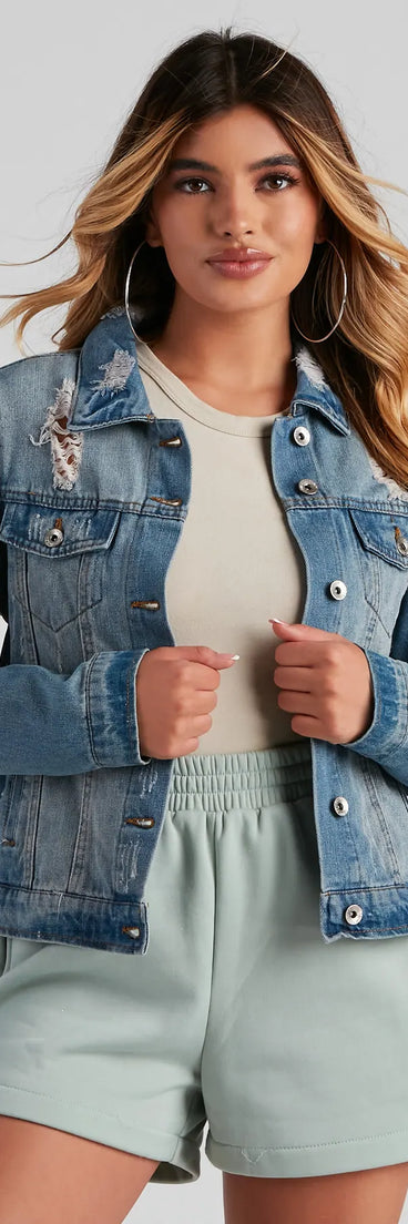 Stun on Em' Cropped Denim Jacket