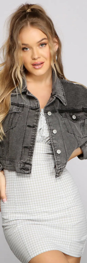 Vintage Beauty Cropped Denim Jacket