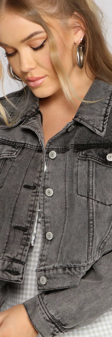 Vintage Beauty Cropped Denim Jacket