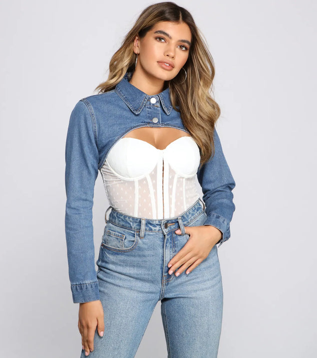 Classic Mood Denim Cropped Topper