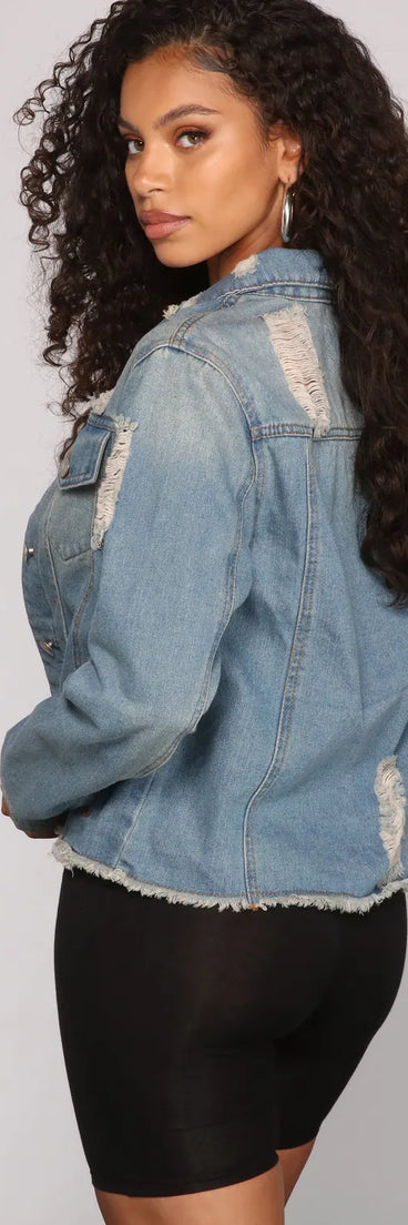 Casual Everyday Distressed Denim Jacket
