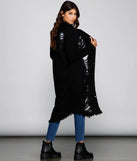 Distressed Deets Longline Denim Jacket