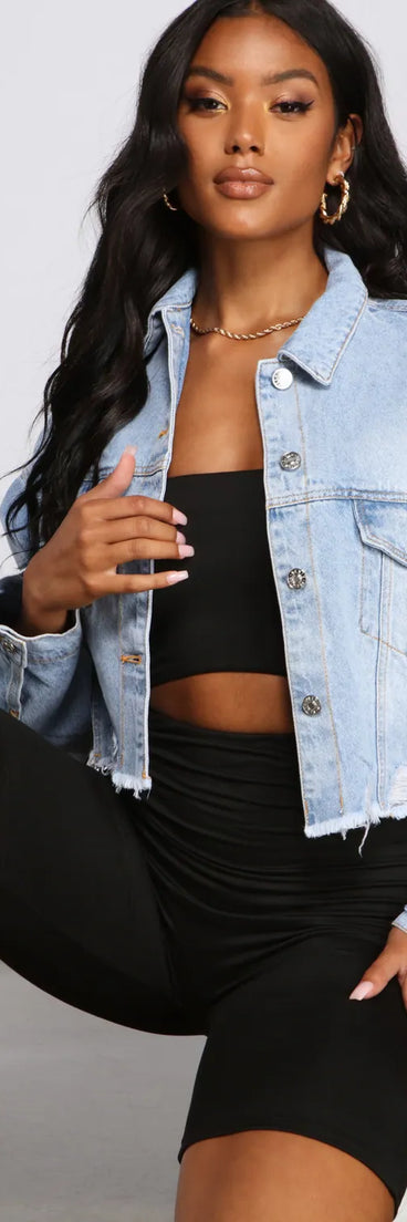 Diva Glam Destructed Denim Jacket