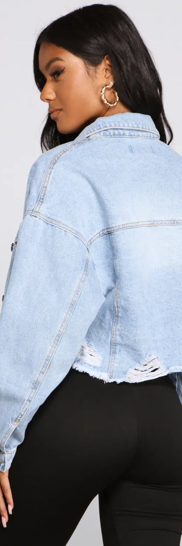 Diva Glam Destructed Denim Jacket