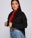 Casually Edgy High Low Cropped Denim Jacket