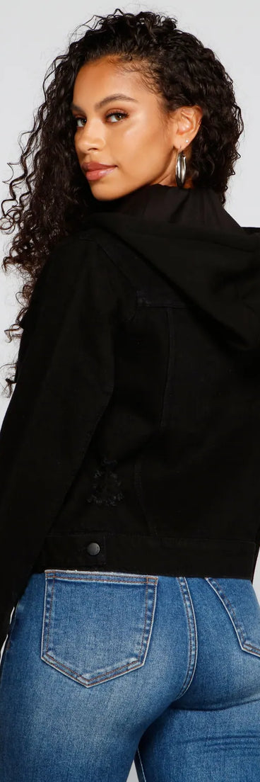 Blue Jeans Baby Denim Hooded Trucker Jacket