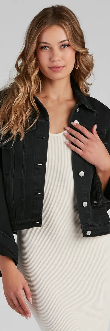 Road Trip Distressed Denim Jacket