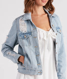 Perfectly Distressed Oversized Denim Jacket