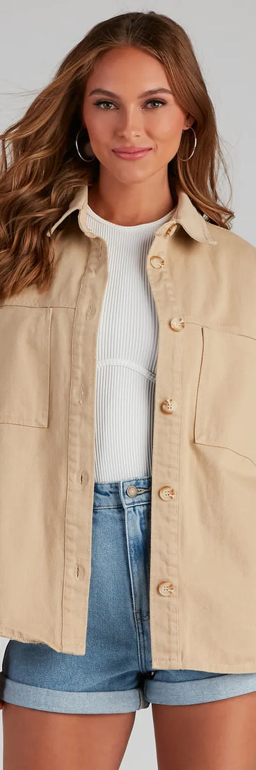 All About The Casual Vibes Denim Shacket