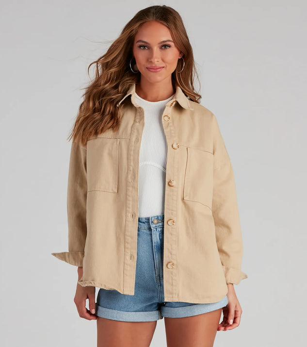All About The Casual Vibes Denim Shacket