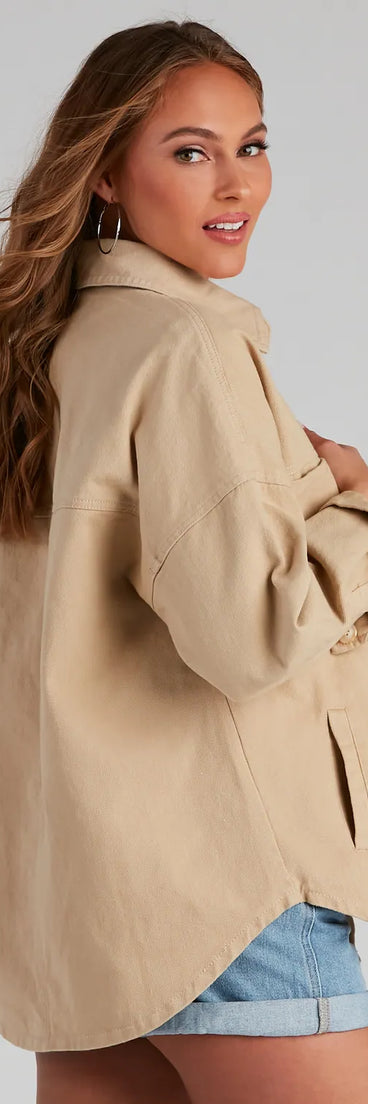 All About The Casual Vibes Denim Shacket