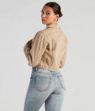 Casual Cropped Denim Trucker Jacket