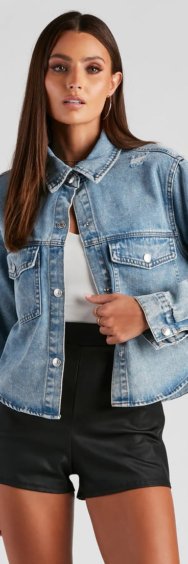 Your Favorite Crop Denim Shacket