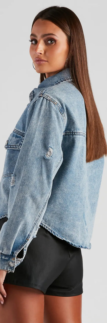 Your Favorite Crop Denim Shacket