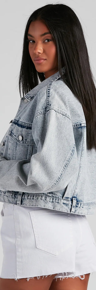 Pit Stop Acid Wash Denim Jacket