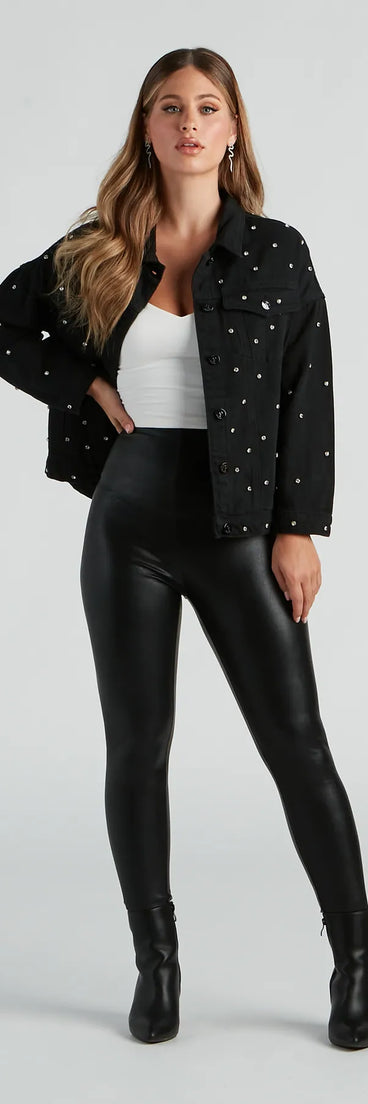 Bling Calling Rhinestone Denim Jacket