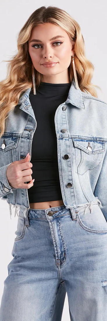 Feelin' Fresh Cropped Denim Jacket