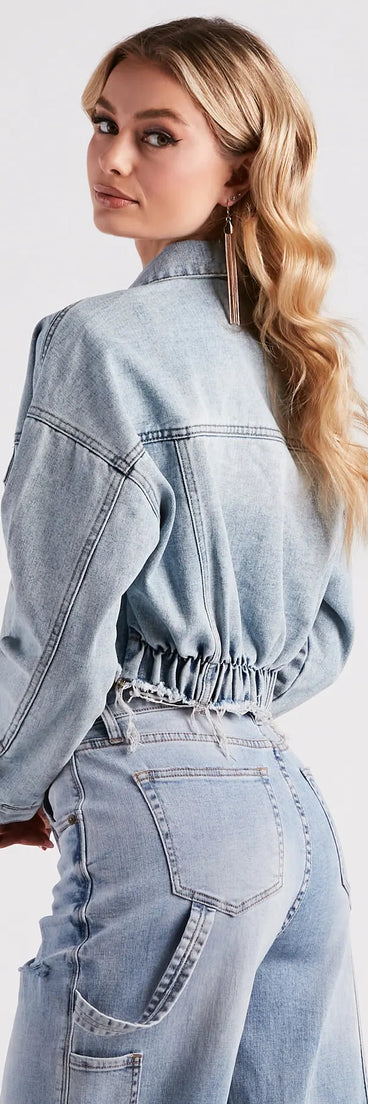 Feelin' Fresh Cropped Denim Jacket