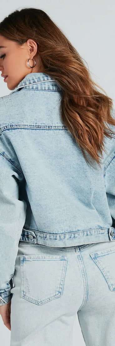 
Upgrade your style game for 2025 with the Don't Waist Time Crop Denim Jacket, perfect for any fashion-forward wardrobe.