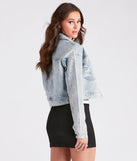 Your fall and winter outfits will be on-trend when you style the Casual Glamour Rhinestone Cropped Denim Jacket to complete your best outfit of the day or add a layer of stylish warmth to your look!