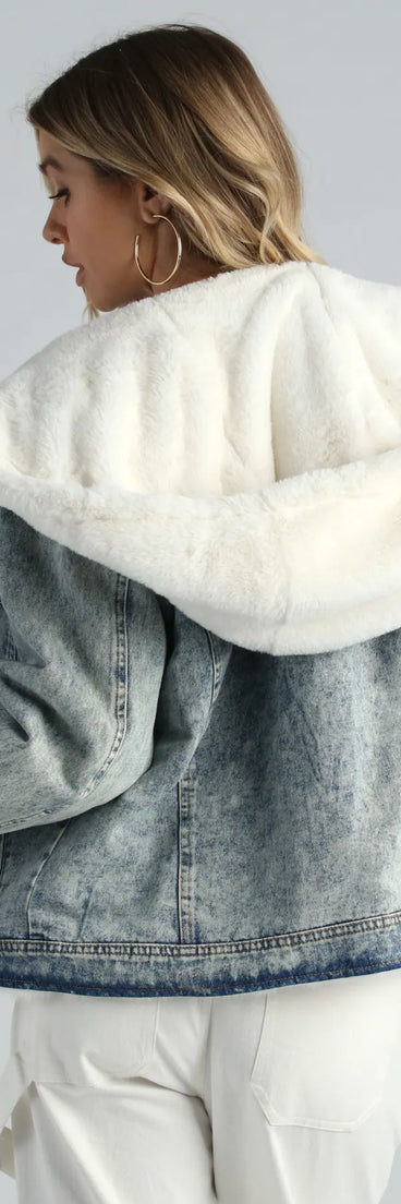 All The Feels Faux Fur Lined Denim Jacket