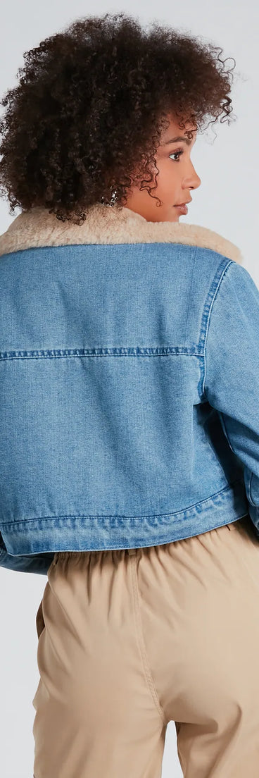 Keep It Cozy Faux Fur-Lined Denim Jacket