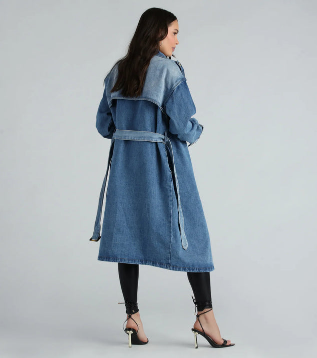 Casual Chic Slay Denim Trench Coat | Windsor