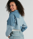 Trendsetter Denim Patchwork Cropped Jean Jacket