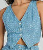 Feeling Flirty Sequin Glitter Denim Vest