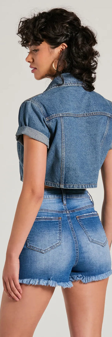 Cool Impression Short Sleeve Denim Jacket