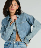Upgrade your style game for 2025 with the Good Vibes Zip-Up Crop Trucker Denim Jacket, perfect for any fashion-forward wardrobe.
