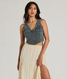 Layer on laid-back style with the Definite Icon Zip Up Pocket Denim Vest in denim blue, a jean jacket perfect for casual looks with a cool-girl twist.