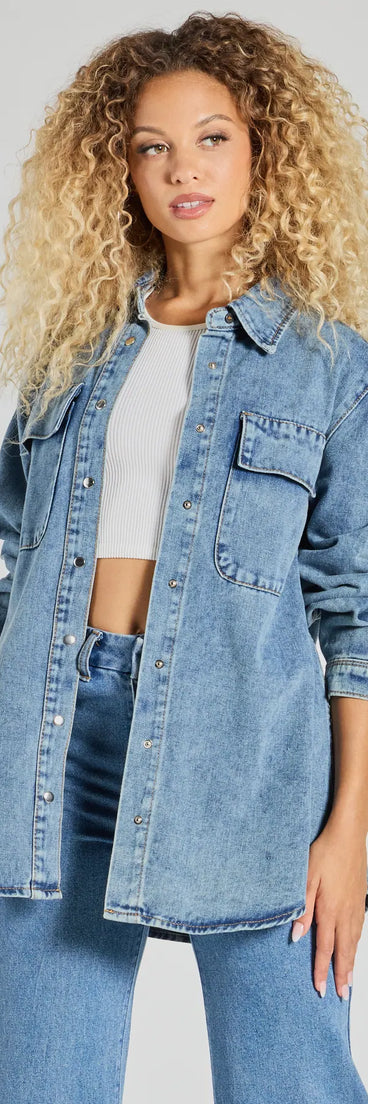 Casual Fave Button-Down Denim Shacket