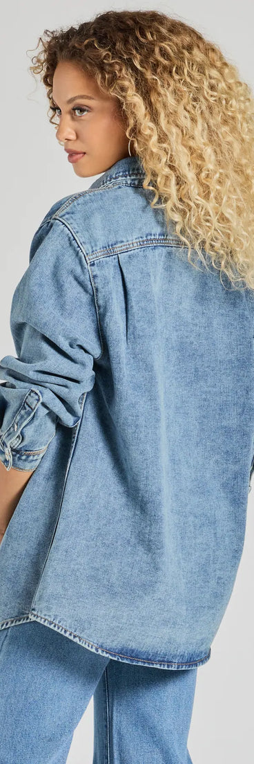 Casual Fave Button-Down Denim Shacket