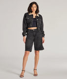The Cool Girl Aesthetic Denim Trucker Jacket has a sleek denim wash and the latest accents for a layer that instantly elevates your look.