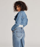 Trendsetting Girlie Long Sleeve Denim Shrug Jacket