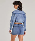 Layer on laid-back style with the Trendy Classic Cropped Denim Jacket in denim blue, a jean jacket perfect for casual looks with a cool-girl twist.