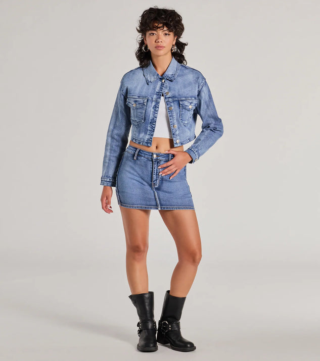 Trendy Classic Cropped Denim Jacket | Windsor Trendy Classic Cropped Denim Jacket | Windsor