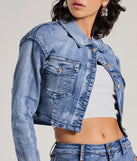 Upgrade your style game for 2025 with the Trendy Classic Cropped Denim Jacket in denim, perfect for any fashion-forward wardrobe.