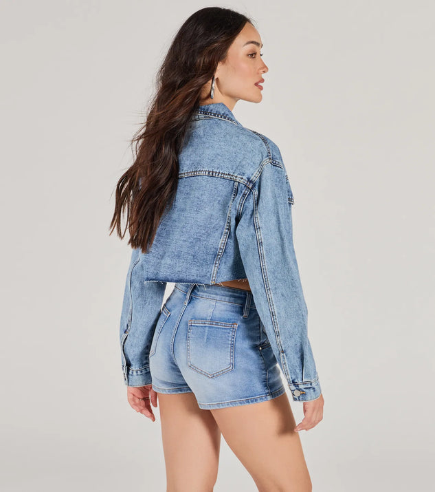 Keep Groovin' Crop Denim Jacket | Windsor