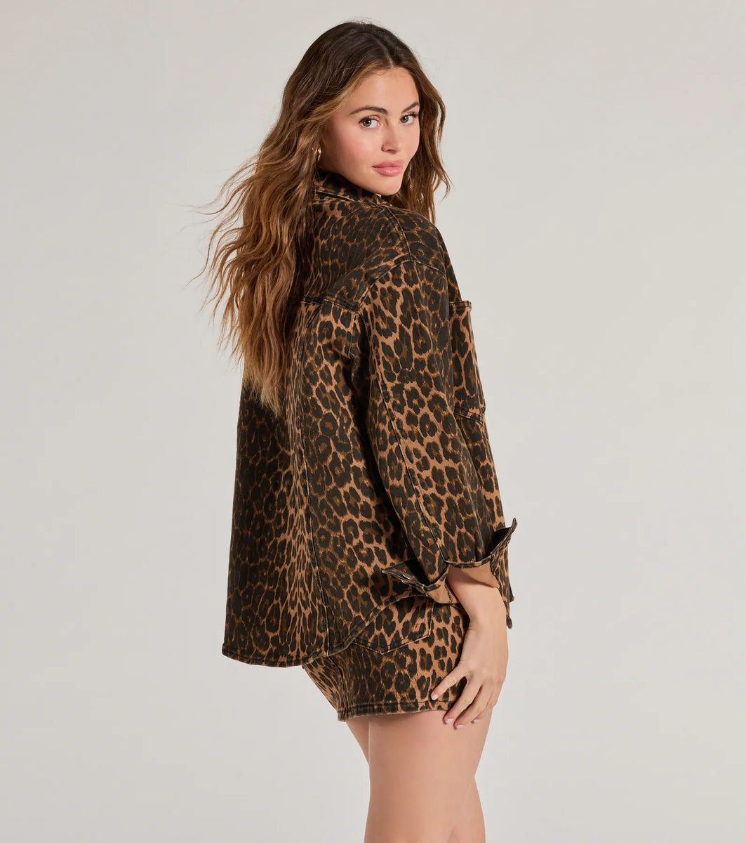Feeling Fierce Leopard Print Denim Shacket & Windsor