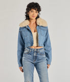 Casual Trendsetter Faux Fur Denim Trucker Jacket