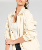 Stay on-trend this season with the Keeping It Cool Oversized Denim Bomber Jacket in beige, a must-have for creating stylish and effortless spring outfits for women.