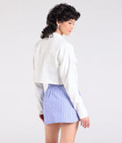 Layer on laid-back style with the Trendy Classic Cropped Denim Jacket in white, a jean jacket perfect for casual looks with a cool-girl twist.