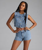 Trendy Mood Cropped Denim Vest