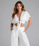 Weekend Vibes Tie-Front Crop Top