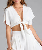 Weekend Vibes Tie-Front Crop Top